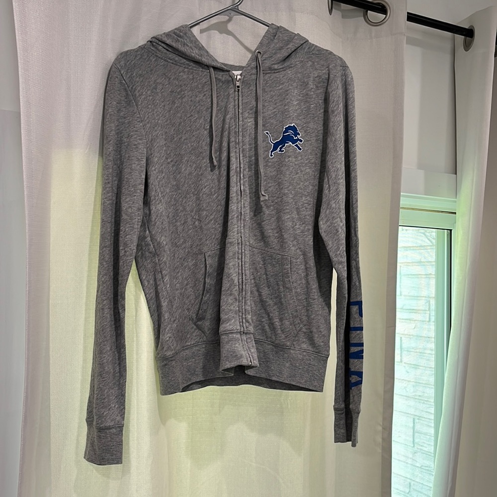 Detroit lions zip up hooded sweatshirt
